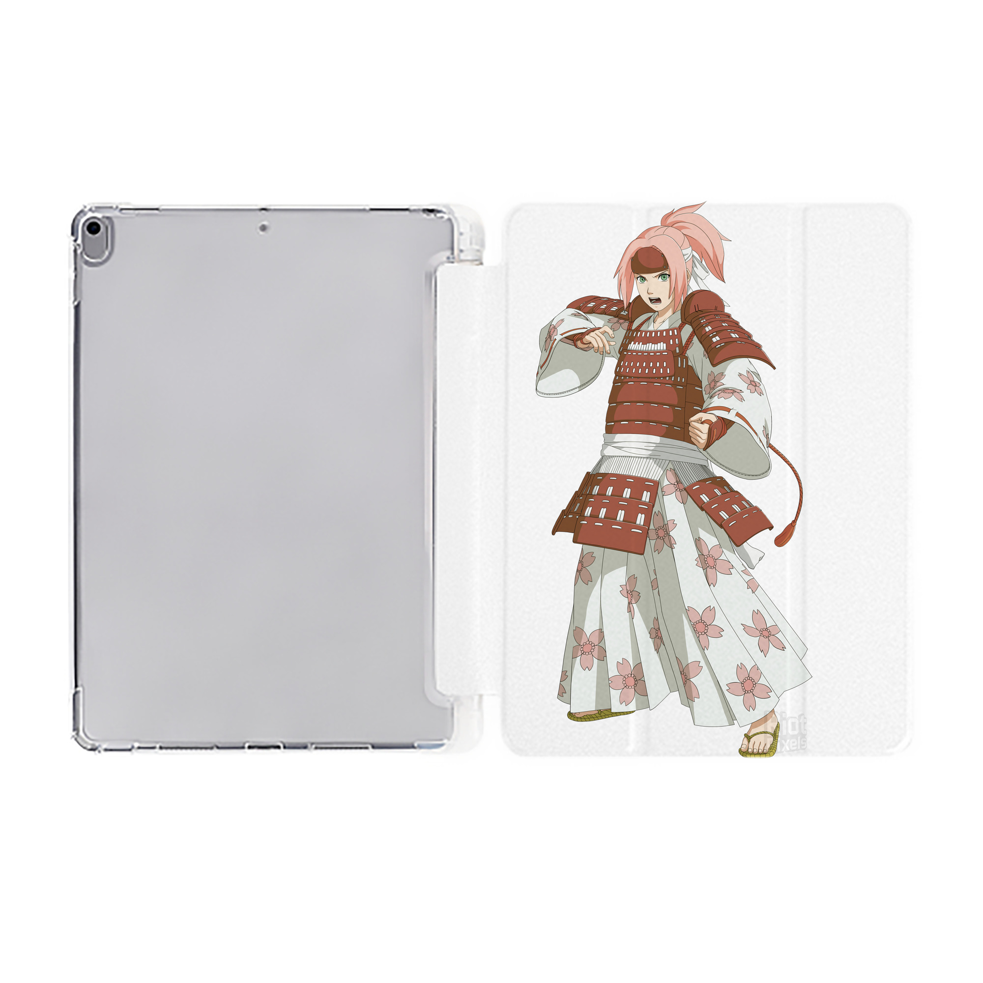 （画像用） NARUTO -ナルト- 春野サクラ Haruno Sakura IPad ケース ペン収納付き 三つ折りスタンド PUレザー×シリコン 対応機種9.5/10.5/10.9インチ